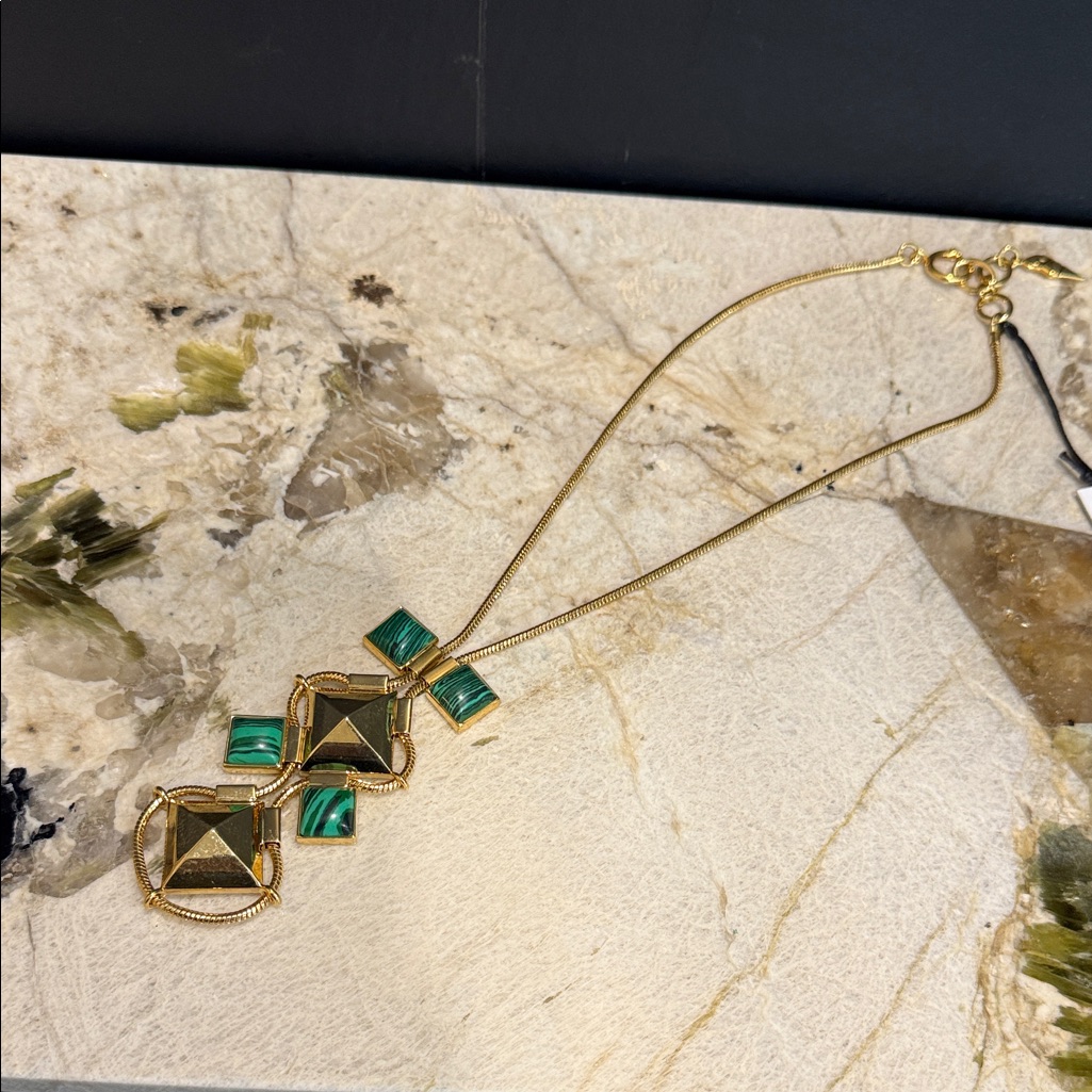 Diane Von Furstenberg Gold And Green Necklace